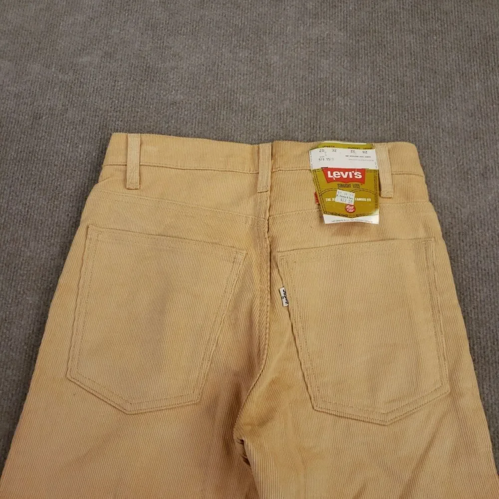 Vintage Levis 519 Corduroy Pants Mens 28x32 Orange Peach Straight Skinny 90s 80s